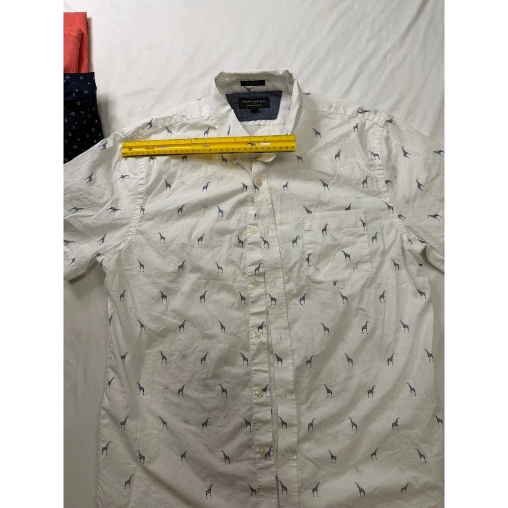 Banana Republic Mens Slim Fit Organic Cotton Short Sleeve Shirt Bundle Large 5pk